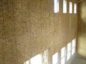 Great room- Wind Storm Plywood on Shear wall, ready to sheetrock