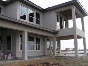Back of house, Hardie area ready to sheetrock