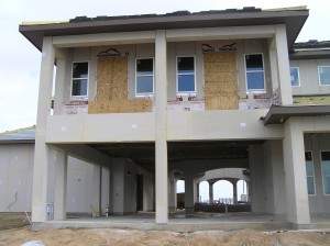 Back of house, Hardie area ready to sheetrock