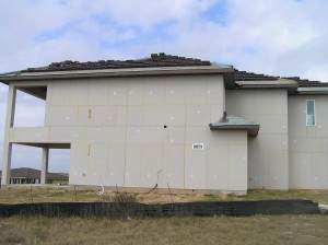 Side of house, Hardie area ready to sheetrock