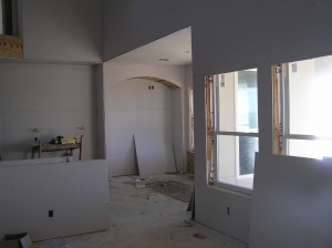 Sheetrock in Kitchen/Dining Room