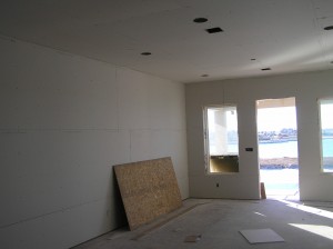 Sheetrock in Gameroom