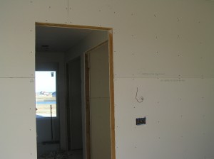 Sheetrock in bedroom 3