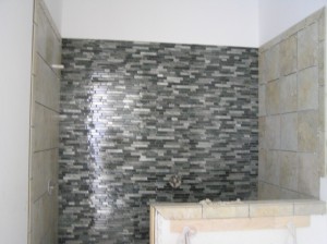 Tile installed in Bath 2, not grouted yet
