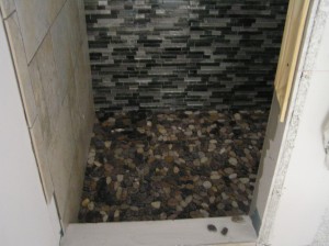 Tile installed in Bath 2, not grouted yet