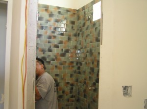 Tile installed in Master Bath, not grouted yet