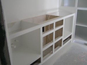 Cabinets in Bunk Room Bath