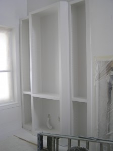 Cabinets in Great room near fireplace