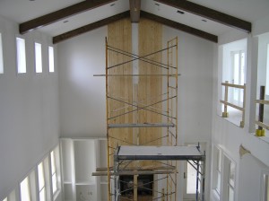 Board trim on Fireplace