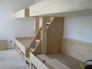 Bunk bed in Small Bunkroom Un-painted
