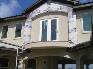 Stucco Finished, Ready for Stone
