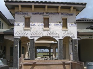 Stucco Finished, Ready for Stone