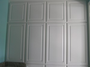 Doors on cabinets in Bunk Bath