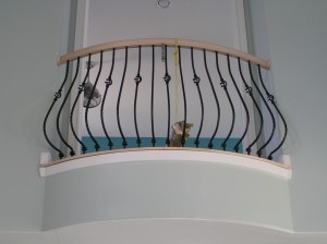 Balcony with rails