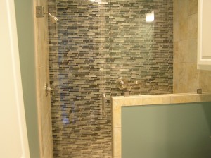 Shower door and glass in Bedroom 2