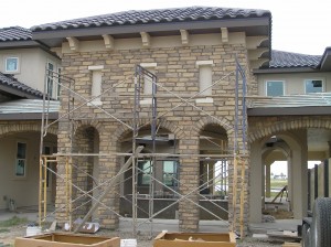 Stone finished on outside.