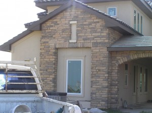 Stone finished on outside.