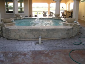 Pool with Waterfall/Bowls