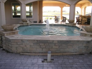 Pool with Waterfall/Bowls