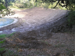 Big  hole in dam filled in with dozer